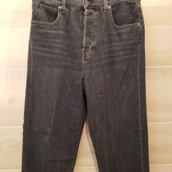 {30} Veronica Beard Blake Class Straight High Rise Washed Black Jeans - Picture 3 of 13